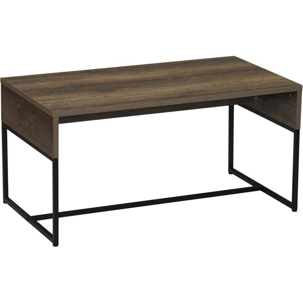 image:imageHousehold Essentials Wrap Rectangular Coffee Table Rustic Slate Concrete and Black MetalAshwood