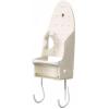 Household Essentials 166-1 Iron Wall Mount with Attached Ironing Board Hooks,White(Pack of 1)