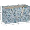 Household Essentials 2212-1 Krush Canvas Utility Tote | Reusable Grocery Shopping Bag | Laundry Carry Bag | Black(Blue Floral)