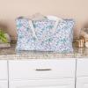 Household Essentials 2212-1 Krush Canvas Utility Tote | Reusable Grocery Shopping Bag | Laundry Carry Bag | Black(Blue Floral)
