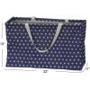 Household Essentials 2212-1 Krush Canvas Utility Tote | Reusable Grocery Shopping Bag | Laundry Carry Bag | Black(Blue Stars)