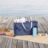Household Essentials 2212-1 Krush Canvas Utility Tote | Reusable Grocery Shopping Bag | Laundry Carry Bag | Black(Blue Stars)