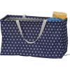 Household Essentials 2212-1 Krush Canvas Utility Tote | Reusable Grocery Shopping Bag | Laundry Carry Bag | Black(Blue Stars)