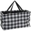 Household Essentials 2212-1 Krush Canvas Utility Tote | Reusable Grocery Shopping Bag | Laundry Carry Bag | Black(Buffalo Plaid)