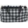 Household Essentials 2212-1 Krush Canvas Utility Tote | Reusable Grocery Shopping Bag | Laundry Carry Bag | Black(Buffalo Plaid)