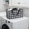 Household Essentials 2212-1 Krush Canvas Utility Tote | Reusable Grocery Shopping Bag | Laundry Carry Bag | Black(Buffalo Plaid)