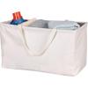 Household Essentials 2212-1 Krush Canvas Utility Tote | Reusable Grocery Shopping Bag | Laundry Carry Bag | Black(Natural)