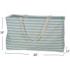 Household Essentials 2212-1 Krush Canvas Utility Tote | Reusable Grocery Shopping Bag | Laundry Carry Bag | Black(Teal Stripe)