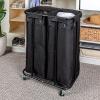 Household Essentials 2-Bag Rolling Laundry Sorter, Natural(Black/Black)