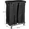 Household Essentials 2-Bag Rolling Laundry Sorter, Natural(Black/Black)