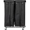 Household Essentials 2-Bag Rolling Laundry Sorter, Natural(Black/Black)