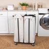 Household Essentials 2-Bag Rolling Laundry Sorter, Natural(Natural/Black)