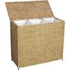 Household Essentials 3 Compartment Laundry Sorter, Wicker Laundry Sorter(Brown)