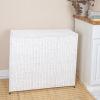 Household Essentials 3 Compartment Laundry Sorter, Wicker Laundry Sorter(White)