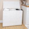 Household Essentials 3 Compartment Laundry Sorter, Wicker Laundry Sorter(White)