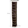 Household Essentials 311322 Hanging Shoe Storage Organizer for Closets |10 Pocket Shelves | Natural Canvas(Coffee)