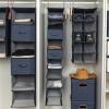 Household Essentials 311322 Hanging Shoe Storage Organizer for Closets |10 Pocket Shelves | Natural Canvas(Denim)