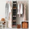 Household Essentials 311322 Hanging Shoe Storage Organizer for Closets |10 Pocket Shelves | Natural Canvas(Graphite)