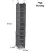 Household Essentials 311322 Hanging Shoe Storage Organizer for Closets |10 Pocket Shelves | Natural Canvas(Graphite)
