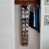 Household Essentials 311322 Hanging Shoe Storage Organizer for Closets |10 Pocket Shelves | Natural Canvas(Silver)