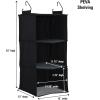 Household Essentials 311342 Hanging Closet Organizer | 3 Pocket Shelves | Natural Canvas(Black)