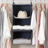 Household Essentials 311342 Hanging Closet Organizer | 3 Pocket Shelves | Natural Canvas(Denim)