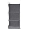 Household Essentials 311342 Hanging Closet Organizer | 3 Pocket Shelves | Natural Canvas(Graphite)