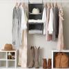 Household Essentials 311342 Hanging Closet Organizer | 3 Pocket Shelves | Natural Canvas(Graphite)