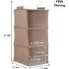 Household Essentials 311342 Hanging Closet Organizer | 3 Pocket Shelves | Natural Canvas(Latte)