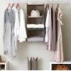 Household Essentials 311342 Hanging Closet Organizer | 3 Pocket Shelves | Natural Canvas(Latte)
