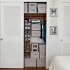 Household Essentials 311342 Hanging Closet Organizer | 3 Pocket Shelves | Natural Canvas(Silver)