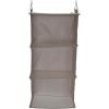 Household Essentials 311342 Hanging Closet Organizer | 3 Pocket Shelves | Natural Canvas(Silver)