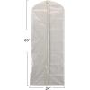 Household Essentials 311395 Hanging Garment Bag Dress Natural Cotton Canvas with Clear Vinyl Cover, Gown Protector,Off-White(Gown Protector (Pack of 4))