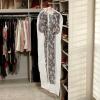 Household Essentials 311395 Hanging Garment Bag Dress Natural Cotton Canvas with Clear Vinyl Cover, Gown Protector,Off-White(Gown Protector (Pack of 4))