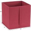 Household Essentials 332-1 Foldable Fabric Storage Bins | Set of 6 Cubby Cubes with Vertical Handles 6 Pack, Red(Maroon)