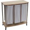 Household Essentials 3-Bag Laundry Sorter, Washable Linen Laundry Bags, 3-Load Capacity, Versatile, Light Ash(Natural)