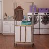 Household Essentials 3-Bag Laundry Sorter, Washable Linen Laundry Bags, 3-Load Capacity, Versatile, Light Ash(Natural)