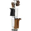 Household Essentials 3-Tier Boot Storage Tree, Matte Black(Silver)