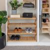 Household Essentials 4-Tier Bamboo Folding Shoe Rack, Natural