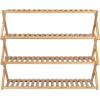Household Essentials 4-Tier Bamboo Folding Shoe Rack, Natural