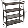 Household Essentials 4-Tier Metal Shoe Rack, Stretched Metal Shelving with Center Supports, Durable Frame with Handles, 12 Pair Capacity, Lightweight, Easy to Assemble, Nickel(Brown)