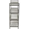 Household Essentials 4-Tier Metal Shoe Rack, Stretched Metal Shelving with Center Supports, Durable Frame with Handles, 12 Pair Capacity, Lightweight, Easy to Assemble, Nickel(Silver)