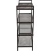 Household Essentials 4-Tier Metal Shoe Rack, Stretched Metal Shelving with Center Supports, Durable Frame with Handles, 12 Pair Capacity, Lightweight, Easy to Assemble, Nickel(Brown)