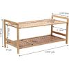 Household Essentials 5 Tier Bamboo Shoe Rack, Lightweight Storage Shelf, Basket Weave for Better Airflow, Easy Assembly, Great for Shoes, Sweaters and More(2 tier)