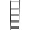 Household Essentials 5 Tier Storage Tower Metal, Grey Shelf – Black Frame, Ashwood(Black Oak)