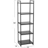 Household Essentials 5 Tier Storage Tower Metal, Grey Shelf – Black Frame, Ashwood(Black Oak)