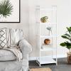 Household Essentials 5 Tier Storage Tower Metal, Grey Shelf – Black Frame, Ashwood(Scandinavian White)