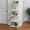 Household Essentials 5 Tier Storage Tower Metal, Grey Shelf – Black Frame, Ashwood(Scandinavian White)