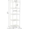 Household Essentials 5 Tier Storage Tower Metal, Grey Shelf – Black Frame, Ashwood(Scandinavian White)