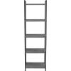 Household Essentials 5 Tier Storage Tower Metal, Grey Shelf – Black Frame, Ashwood(Slate)